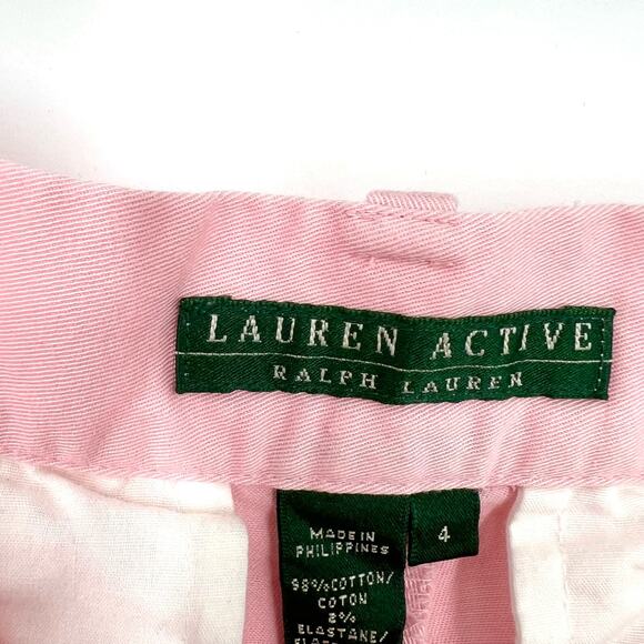 Ralph Lauren Active Womens Sz 4 Light Pink Summer Tropical Beach Shorts Chino - Picture 3 of 4